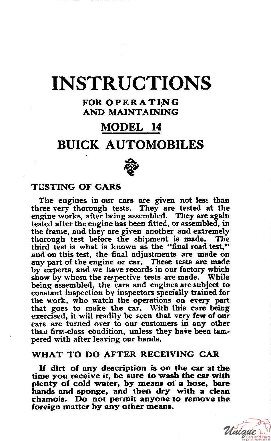 1910 Buick Model 14 Operating Instructions Page 3